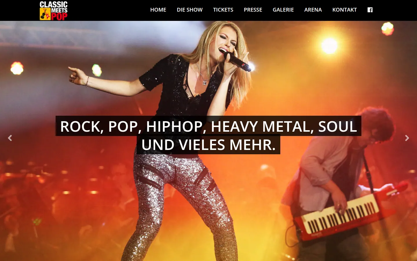 Desktop-Ansicht der Website von Classic meets Pop in Oldenburg