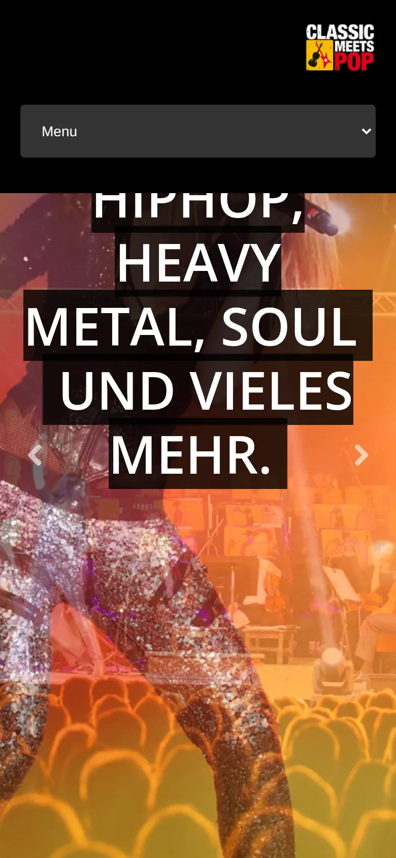 Mobile Ansicht der Website von Classic meets Pop in Oldenburg