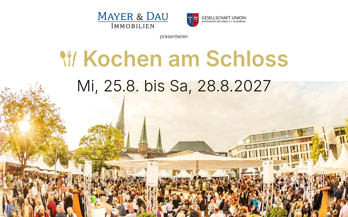 Desktop-Ansicht der Website von Kochen am Schloss in Oldenburg