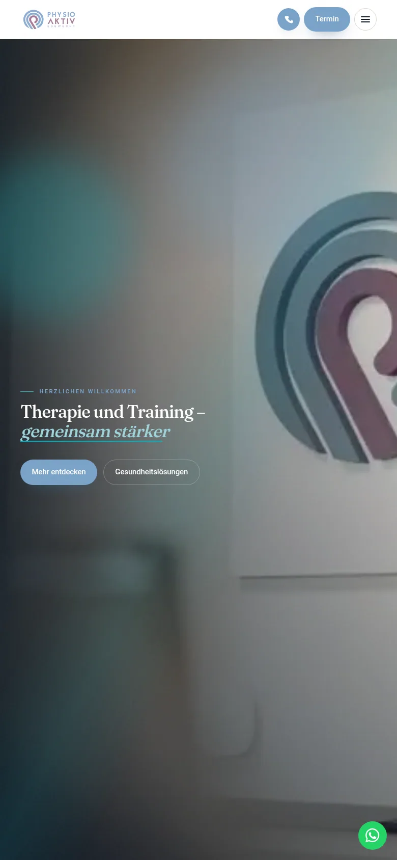 Mobile Ansicht der Website von Physio-Aktiv Edewecht