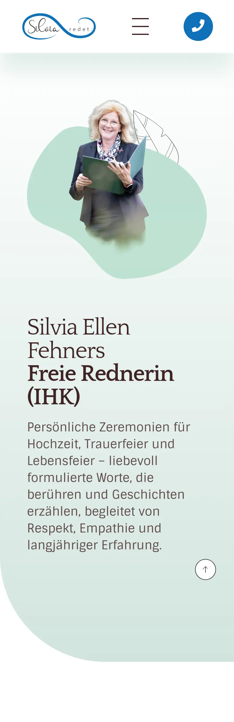 Mobile Ansicht der Website von Silvia redet