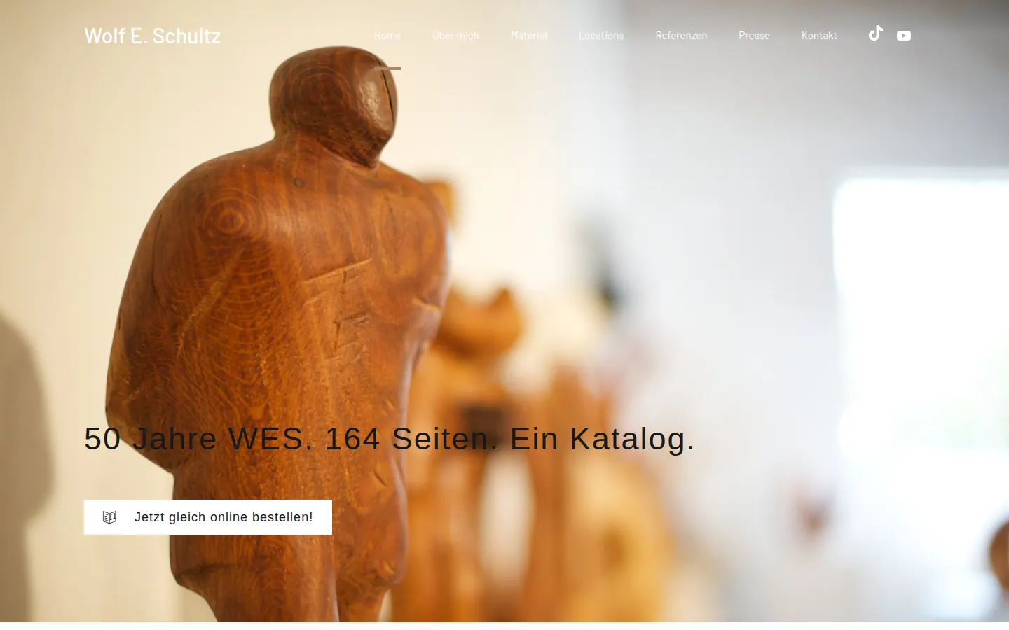 Desktop-Ansicht der Website von Wolf E. Schultz, freier Künstler seit 1970